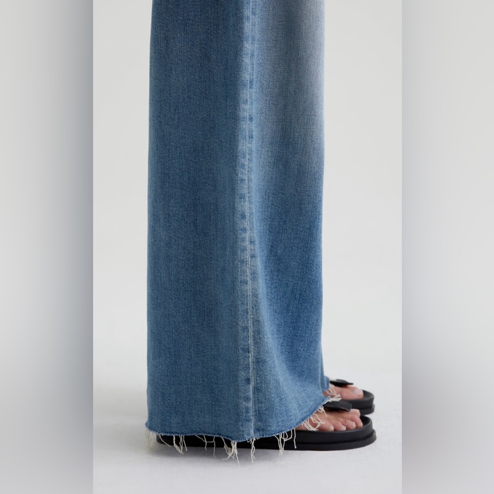 AG Adriano Goldschmied Light Blue Wide Leg Jeans- Stella Ankle - Picture 7 of 10